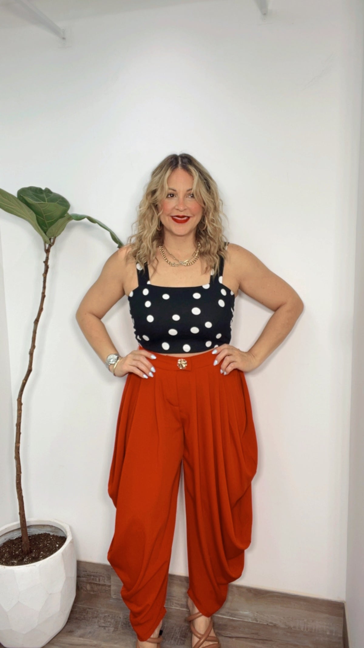 Red Muse Ruched Pants
