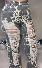 Animal Print Ripped Jeans