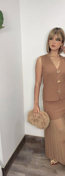 Latte Muse Vest & Skirt Set