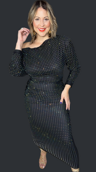 Mesh Bright Black Dress