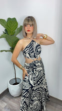 Boho Black Print Cut-Out Maxi-Dress