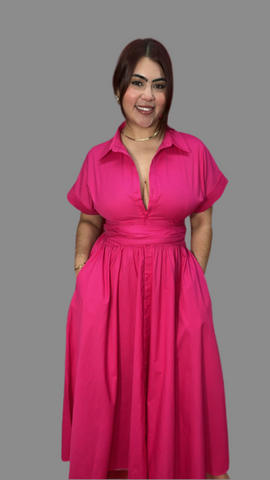 Pink Pocket Maxi Dress