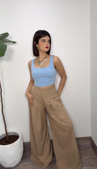 Blue Crop Top