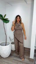 Mocha Wooden Button Pant Set