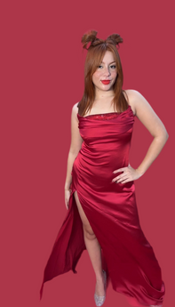 Red Satin Maxi Dress