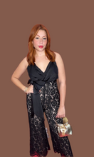 Bow Black & Nude Lace Jumpsuit