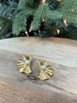 Turkia Gold Pearl Earring