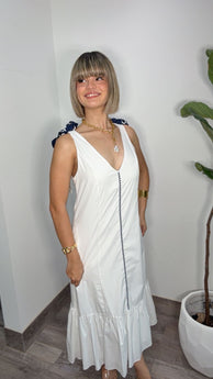 Sailor Grace White Midi Dress