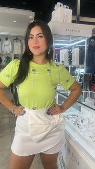 Lime T-shirt with Hearts