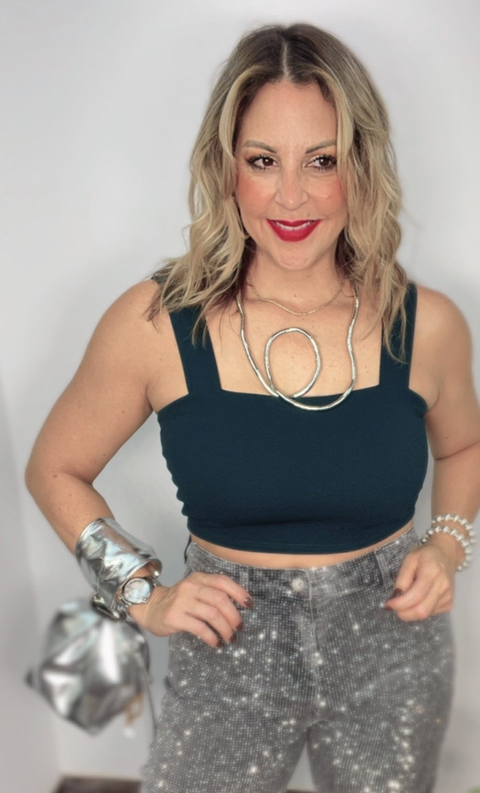 You Need Hunter Green Basic Crop Top