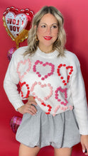 Withe Hearts Sweater