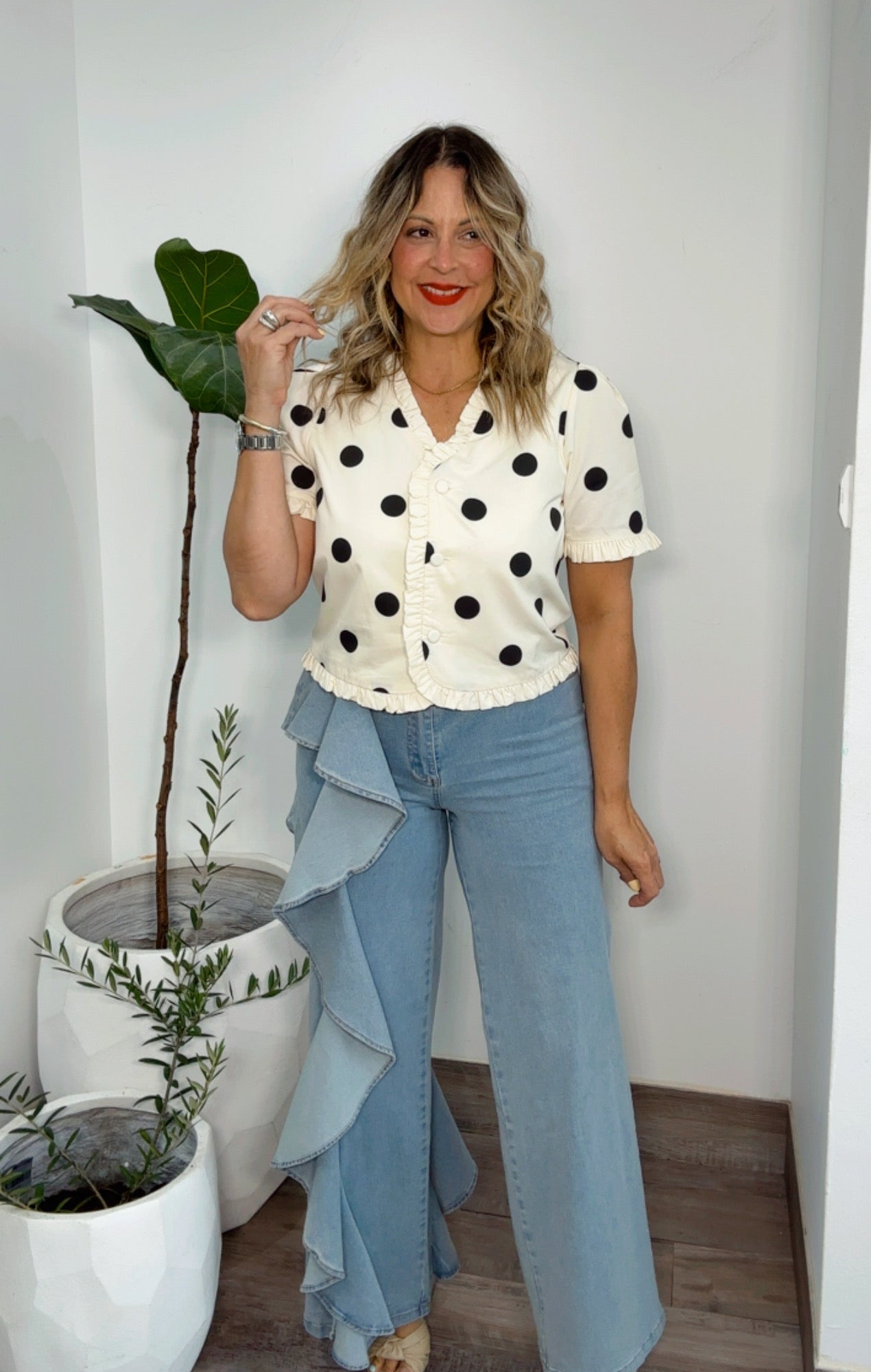 Ruffle Statement Jeans