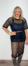 Between Sparkles Black Skirt
