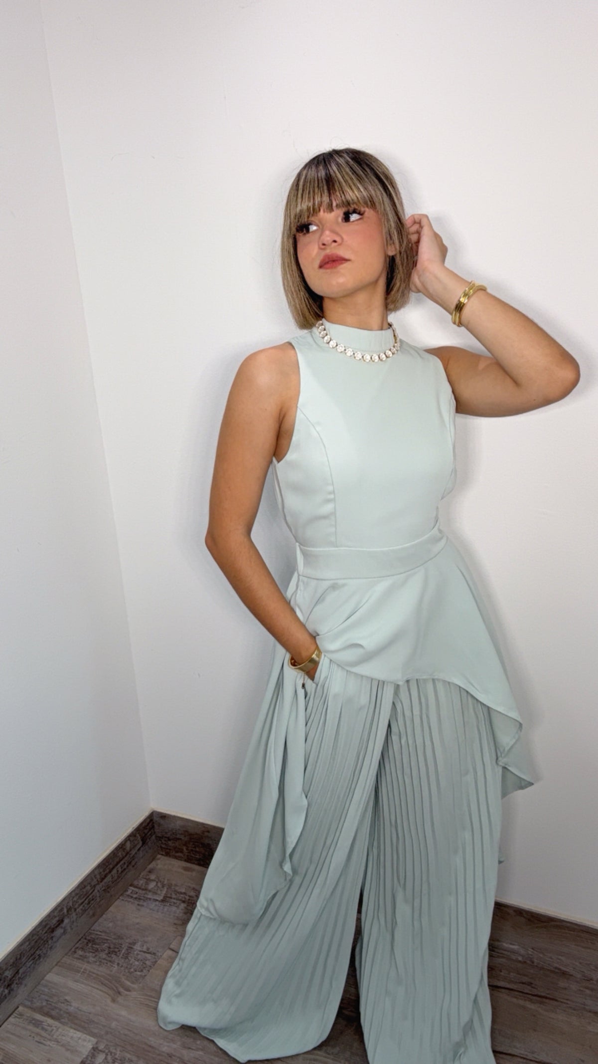Sky Mint Blouse & Pant Set