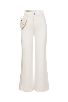 Ivory Bow Statement Denim