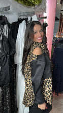 Animal Print & Black Blouse