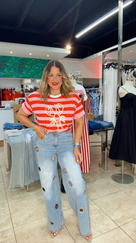 Coastal Lobster Stripe Tee