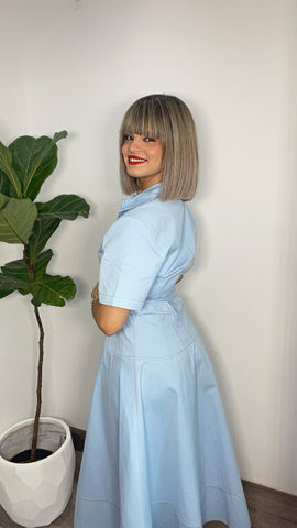 Pastel Blue Midi Dress