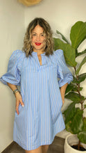 Gabriela Blue Stripes  Dress