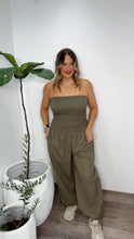 Olive Escape Smocked Jumpsuit
