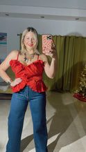 Bustier Red Satin Top