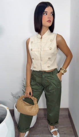 Olive Barrel Pants Italy