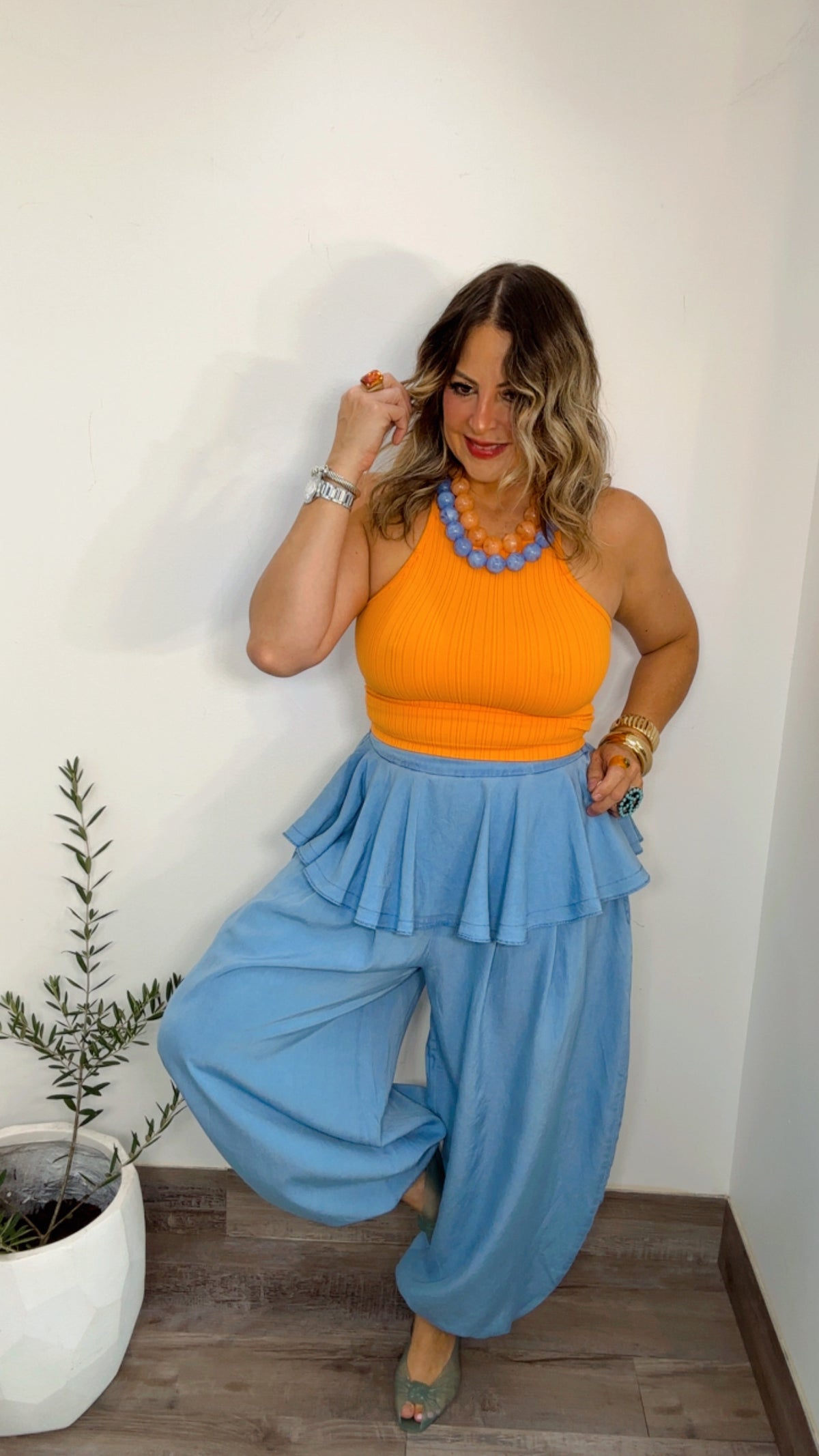 Ballon Pants Mini Skirt Overlay