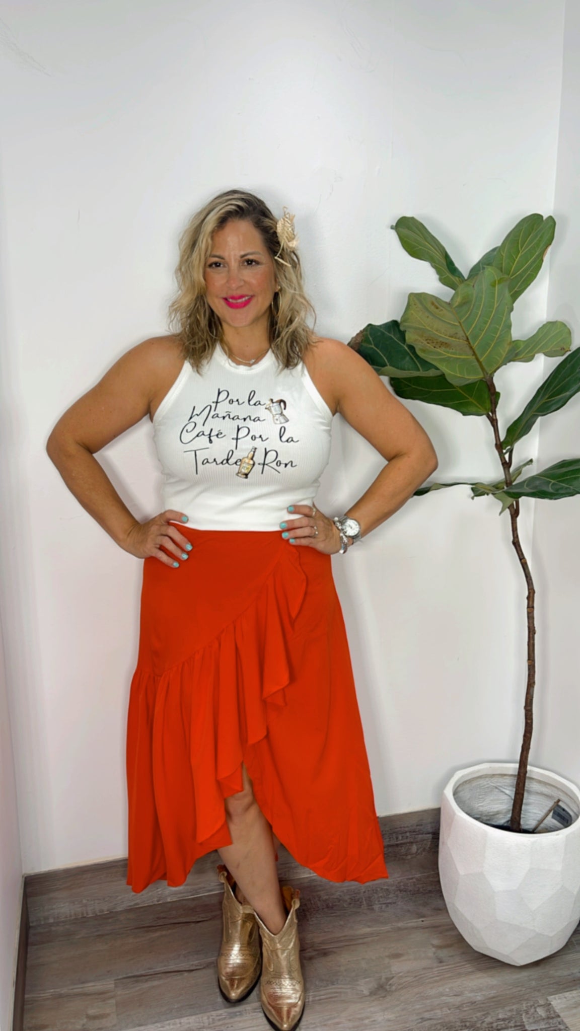Red Wrap Around Skirt