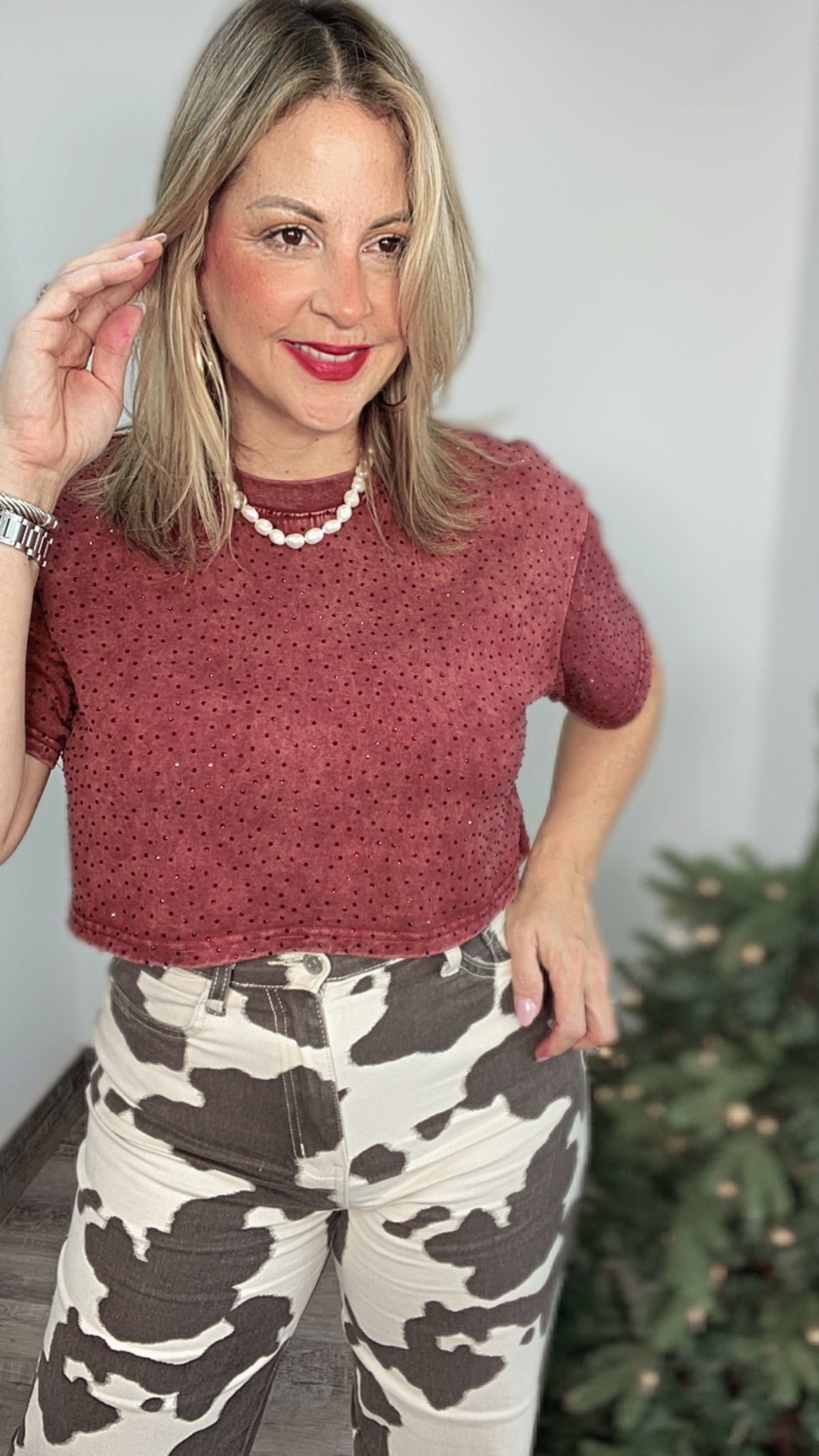Burgundy Gem Crop Top