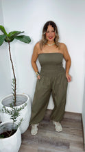 Olive Escape Smocked Jumpsuit