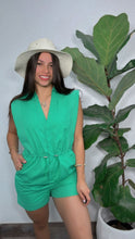 Emerald Poplin Romper