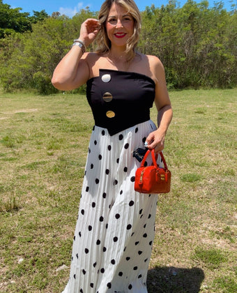 Plissé Polka Dot Jumpsuit