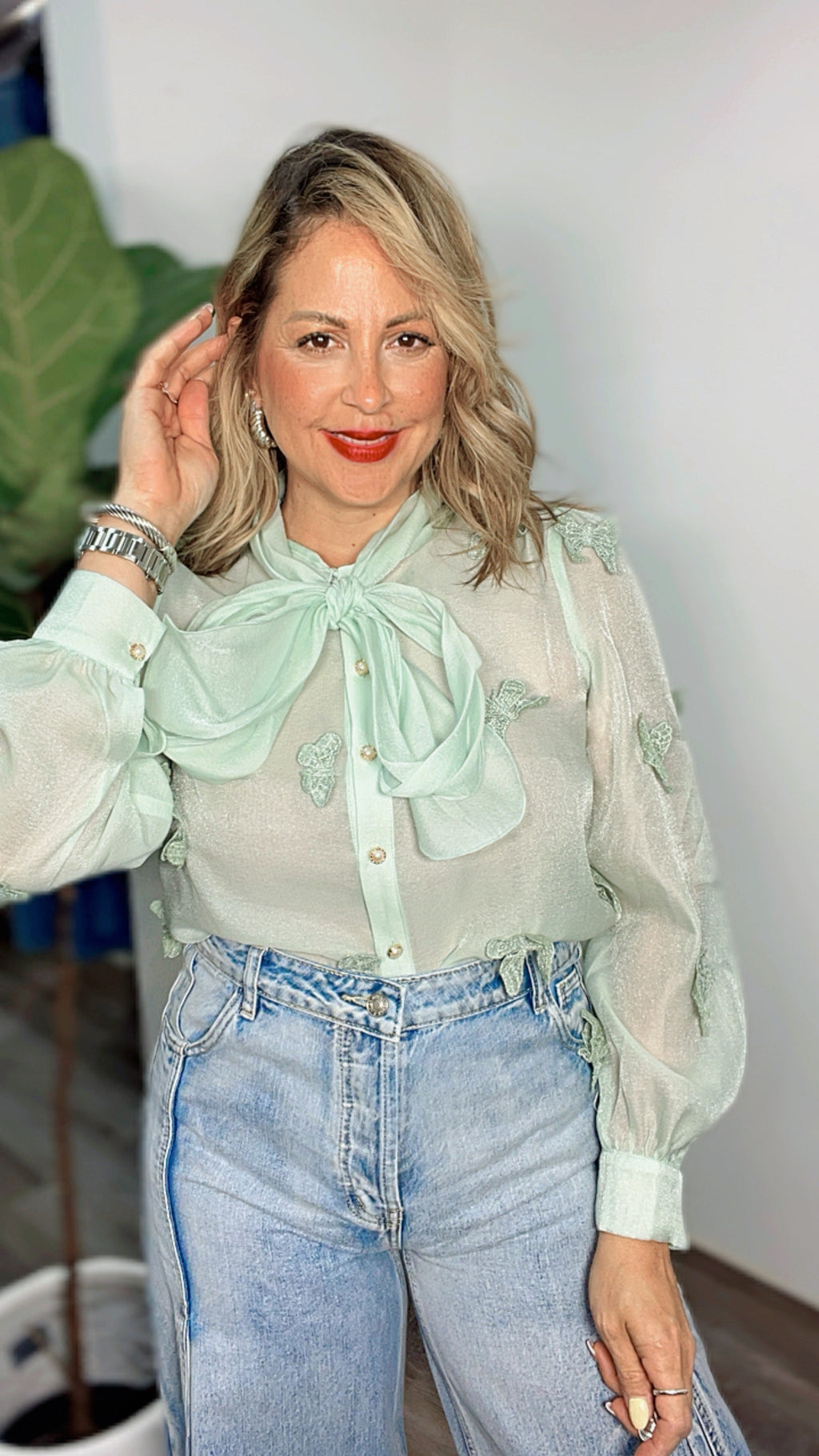 Terry Wide Denim Pants