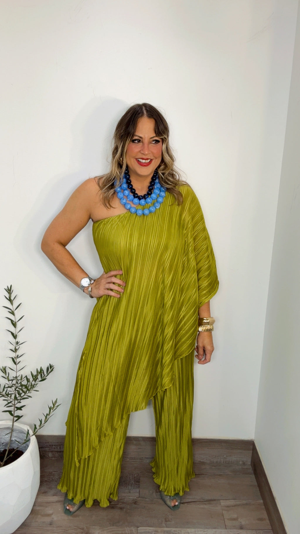 One Shoulder Tunic Set