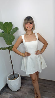 Flare White Mini Dress