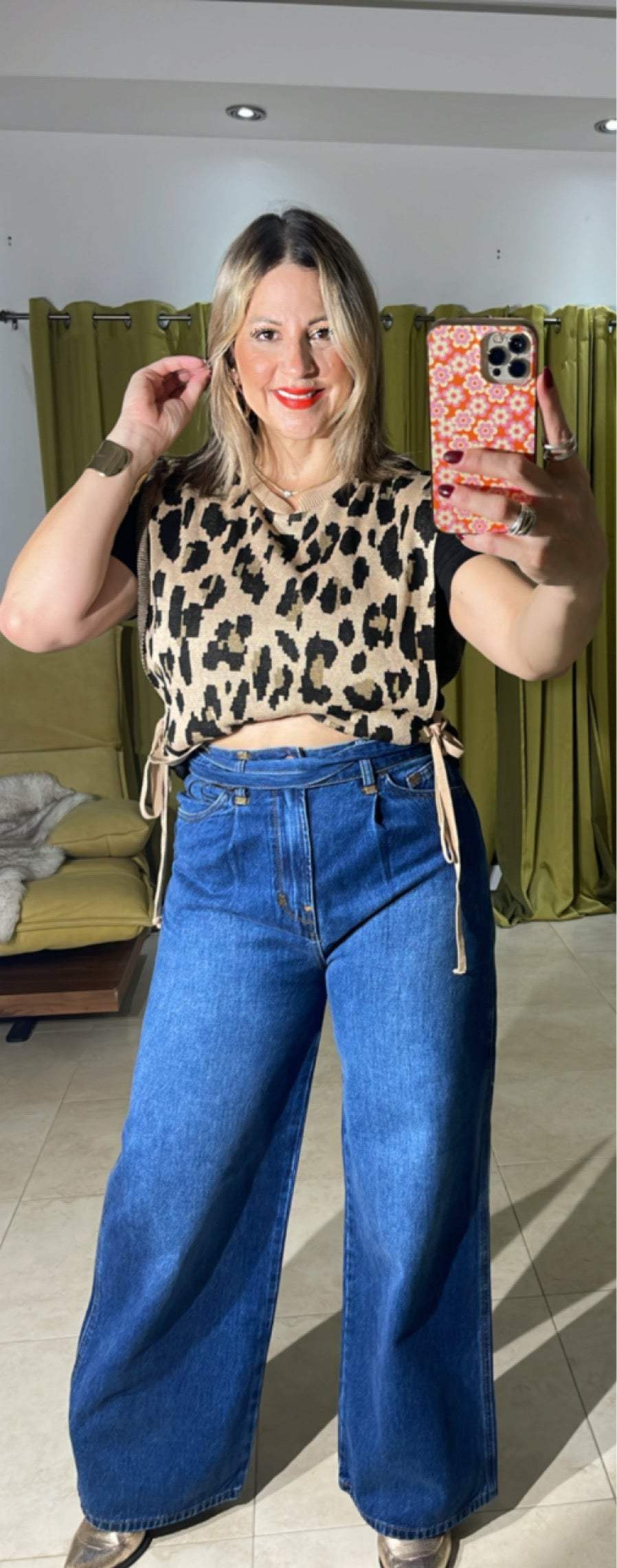 Vibrant  Wide Leg Jean