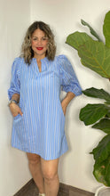 Gabriela Blue Stripes  Dress