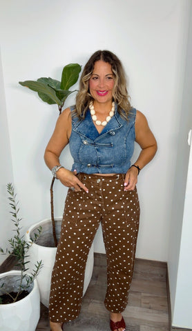Chocolate Dot Statement Pants