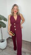 Wine & Gold Jumpsuit