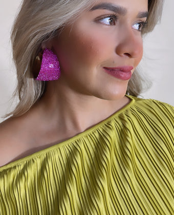 Pink Glitter Chunky Earring