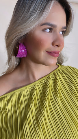 Pink Glitter Chunky Earring