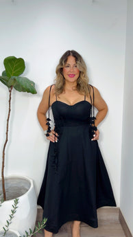 Corset Midi Dress Noir