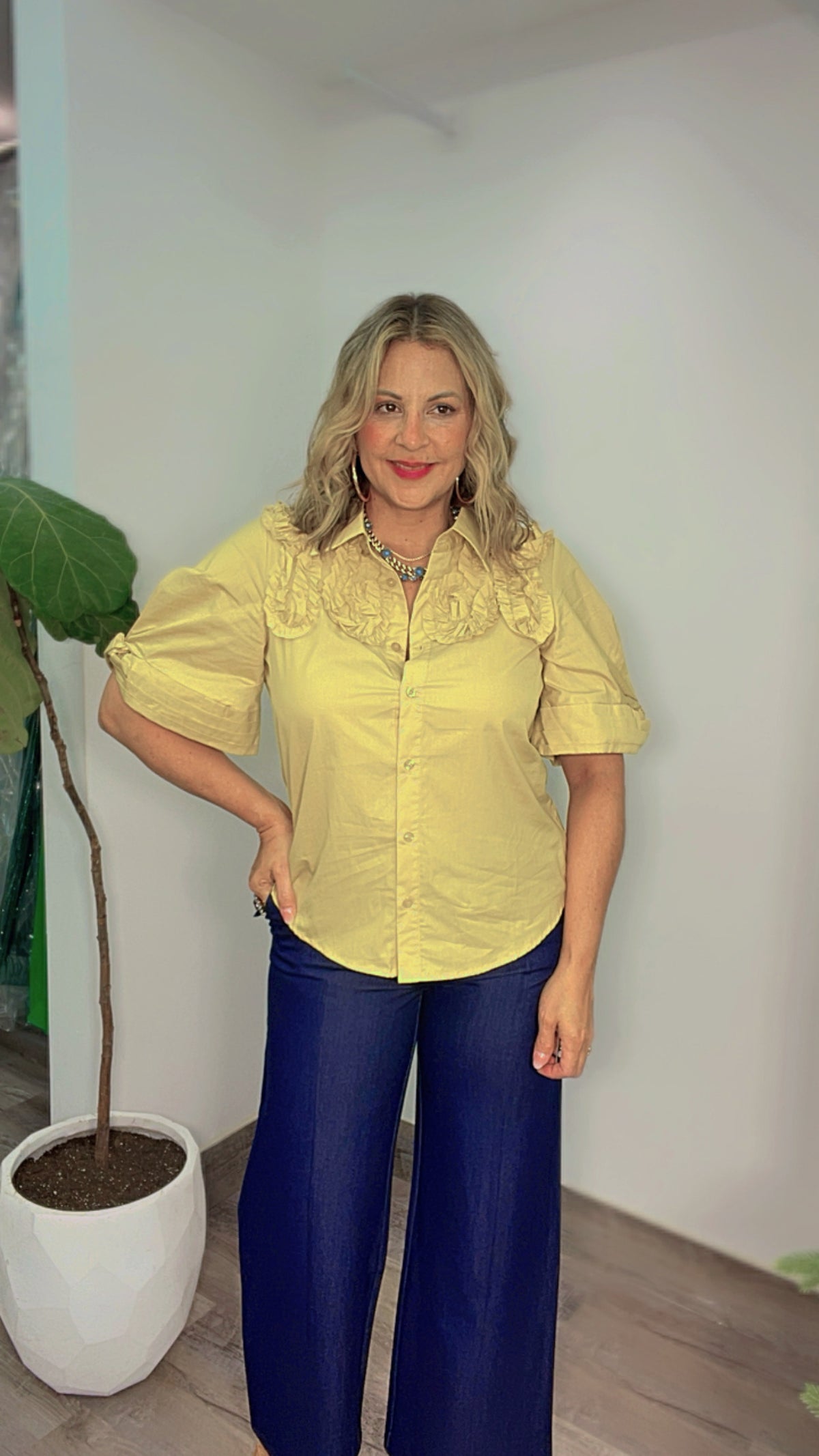 Gracia Mustard Top