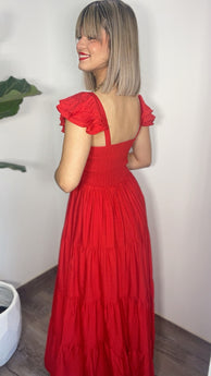 Carolina Red Maxi Dress