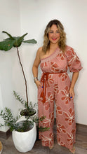 Flower One Shoulder Jumpsuit (Dusty Pink)