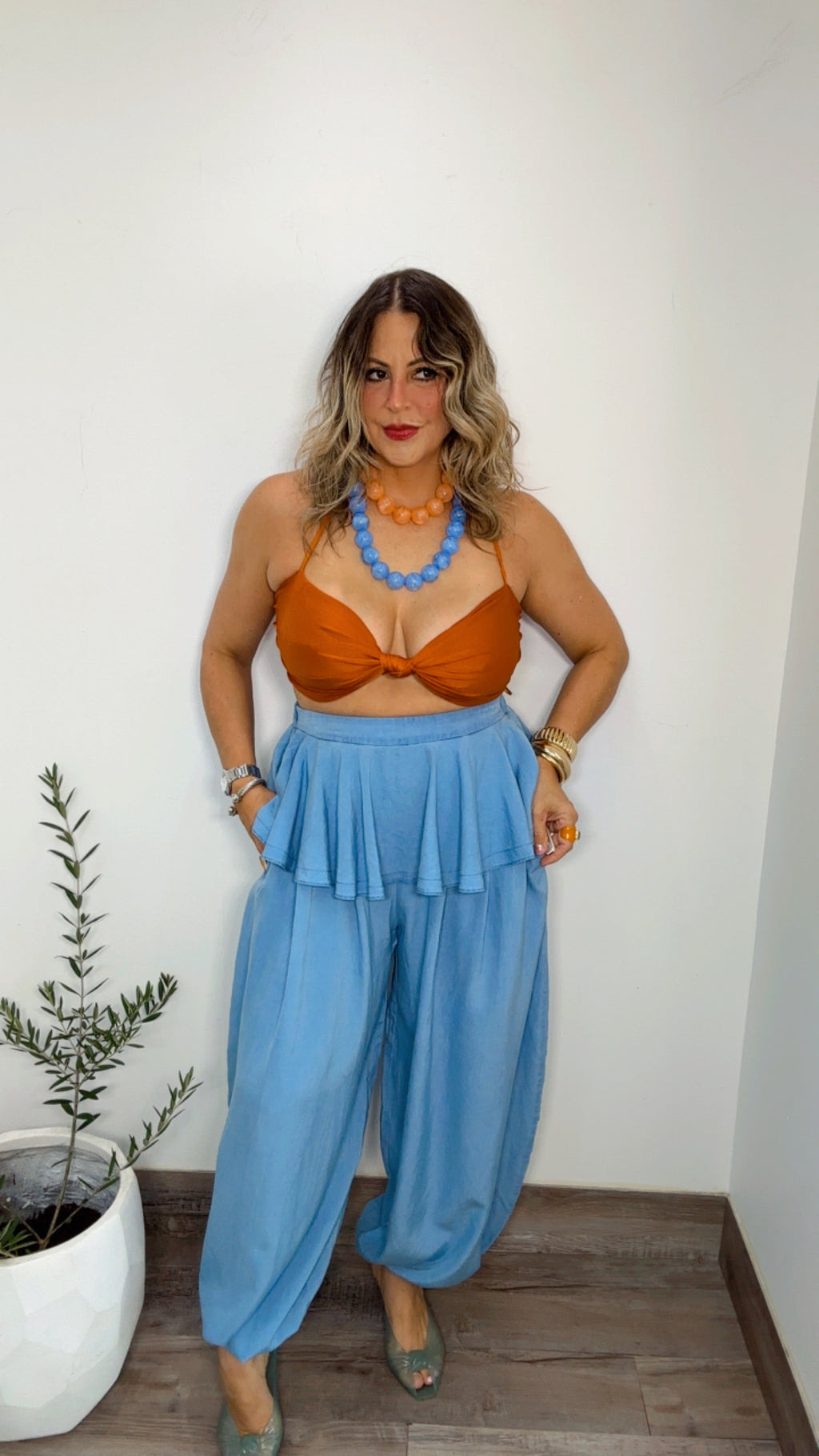 Ballon Pants Mini Skirt Overlay