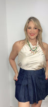 Champagne Halter Satin Top