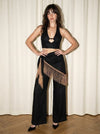 Midnight Fringe Halter Pant Set