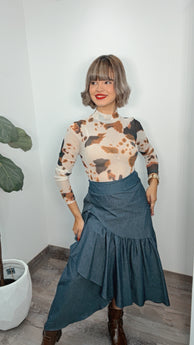 Cow Print Bodysuit