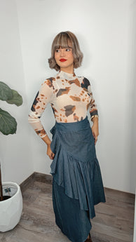 Cow Print Bodysuit